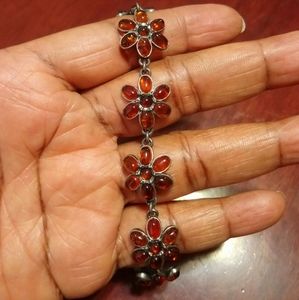 Sterling silver amber bracelet.